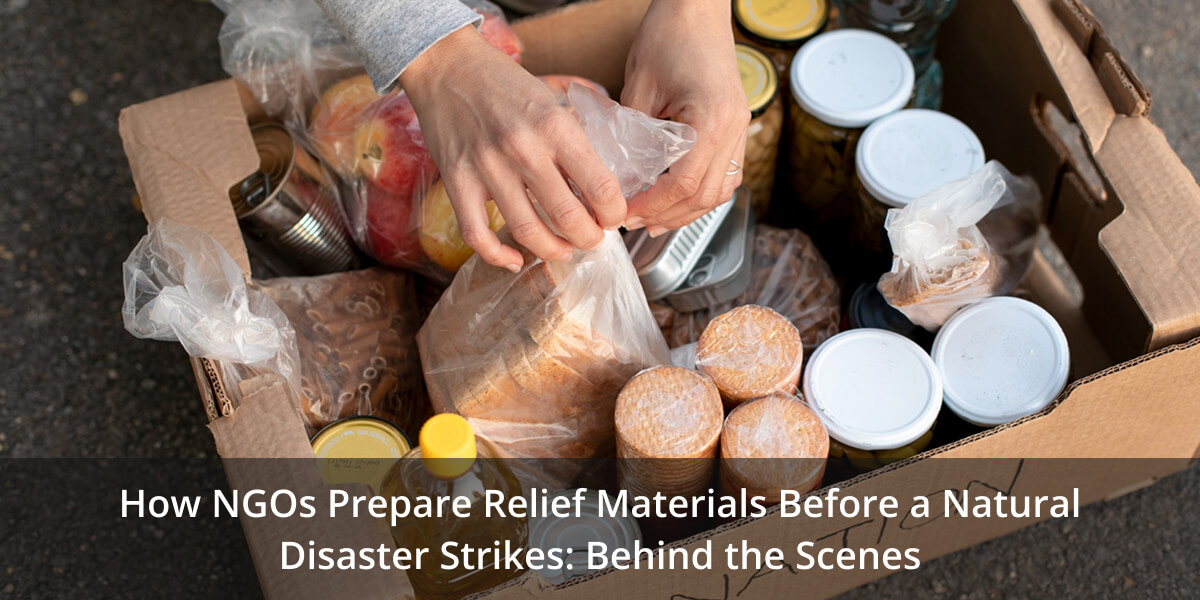 NGO disaster relief material preparation